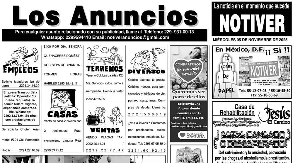 ...LOS ANUNCIOS, AVISOS Y DEMÁS! - MIÉRCOLES, 5 DE NOVIEMBRE 2025