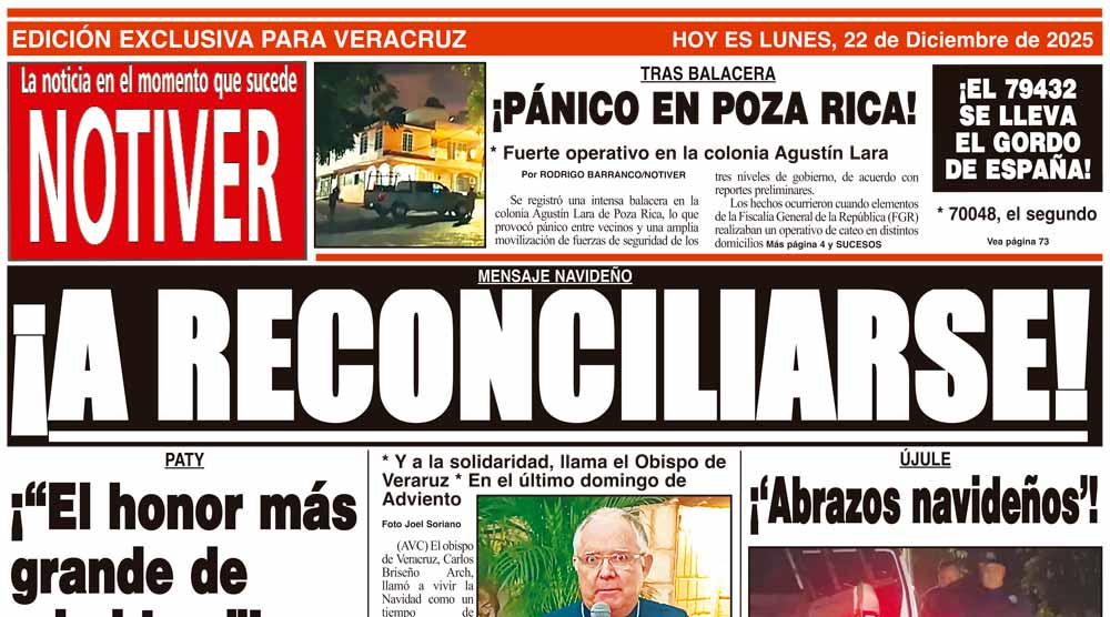 LA PORTADA - LUNES 22 DE DICIEMBRE 2025