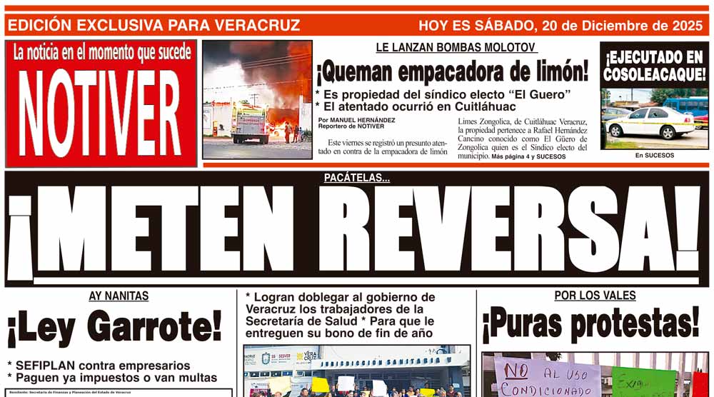 LA PORTADA - SÁBADO 20 DE DICIEMBRE 2025