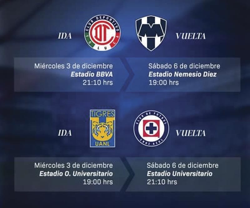 ¡MIÉRCOLES Y SÁBADO, LAS SEMIFINALES EN LIGA MX!