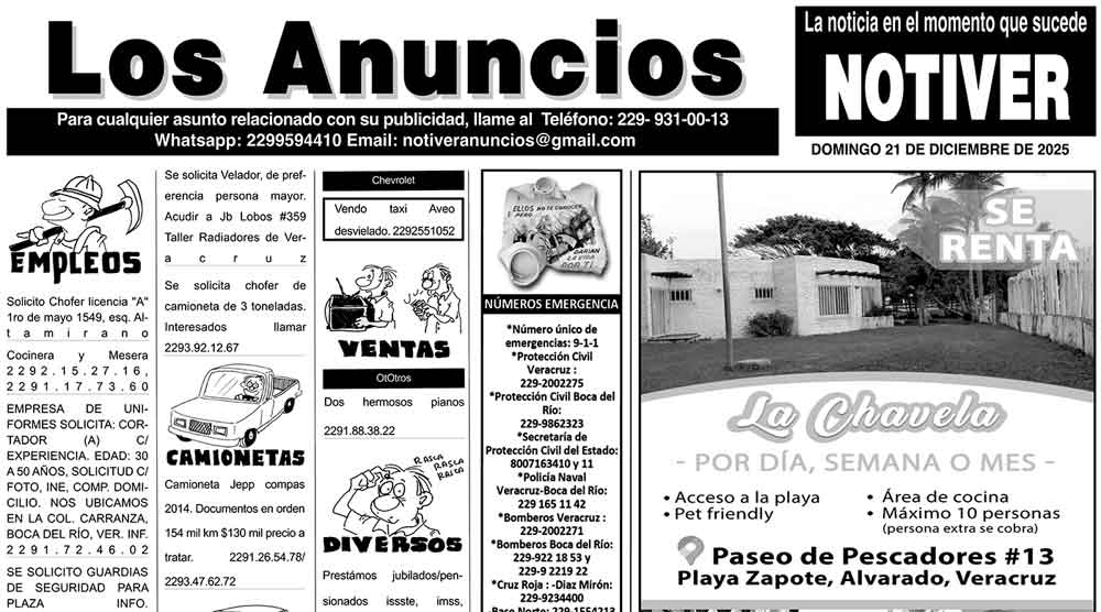 ...LOS ANUNCIOS, AVISOS Y DEMÁS! - DOMINGO, 21 DE DICIEMBRE 2025