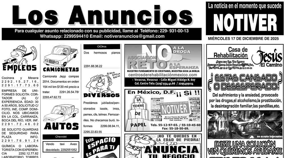...LOS ANUNCIOS, AVISOS Y DEMÁS! - MIÉRCOLES, 17 DE DICIEMBRE 2025