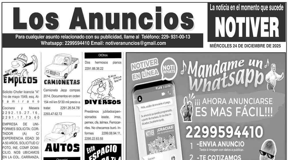 ...LOS ANUNCIOS, AVISOS Y DEMÁS! - MIÉRCOLES, 24 DE DICIEMBRE 2025