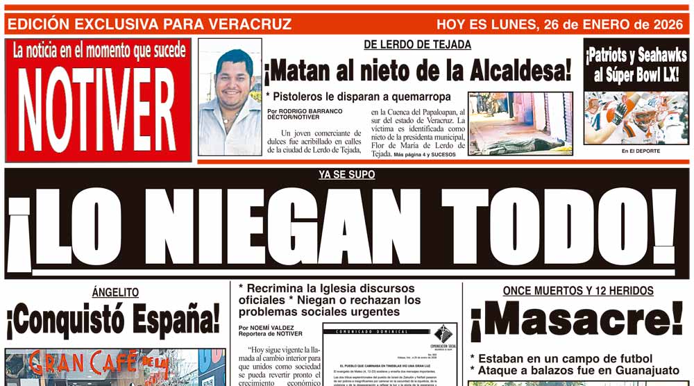 LA PORTADA - LUNES 26 DE ENERO 2026