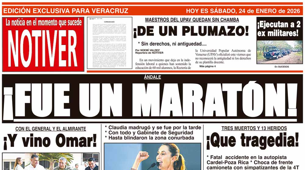 LA PORTADA - SÁBADO 24 DE ENERO 2026