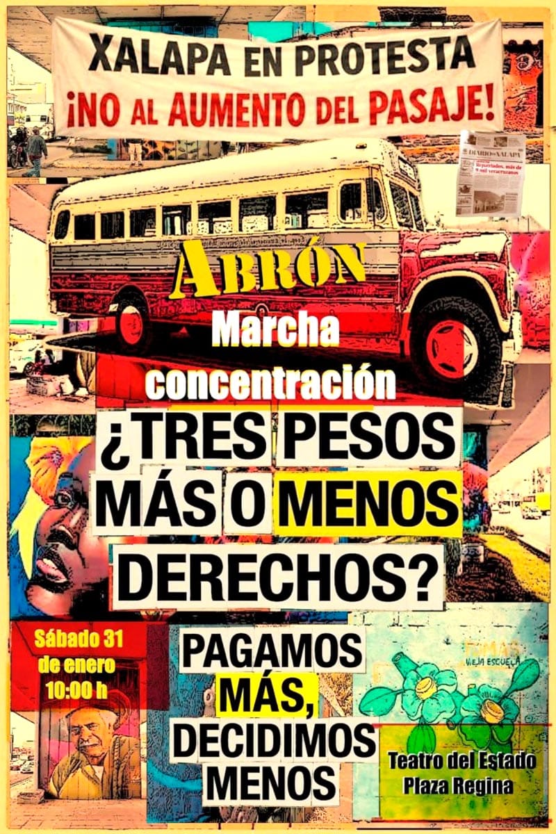 ¡MARCHA EN XALAPA CONTRA EL AUMENTO!