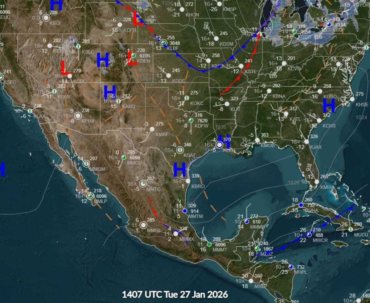 ¡VAN 49 SERVICIOS POR FRENTE FRÍO! - *Norte tuvo rachas máximas de 77 kilómetros por hora