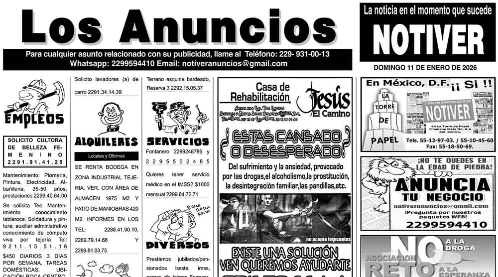 ...LOS ANUNCIOS, AVISOS Y DEMÁS! - DOMINGO, 11 DE ENERO 2026