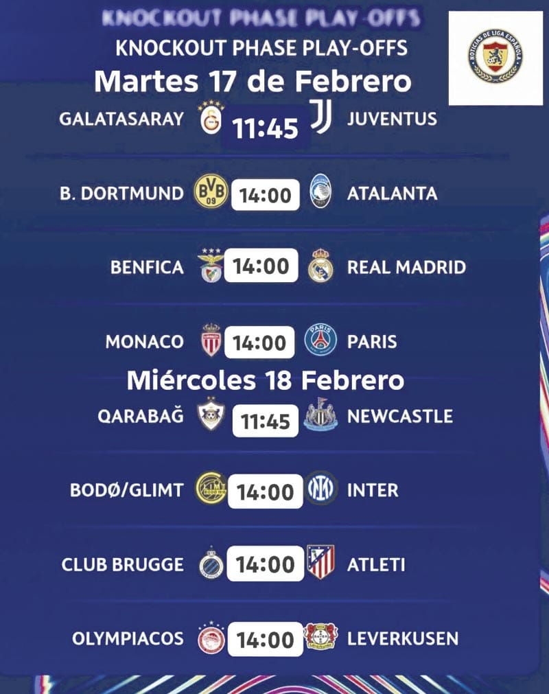 ¡ARRANCAN LOS PLAYOFFS EN LA CHAMPIONS LEAGUE!