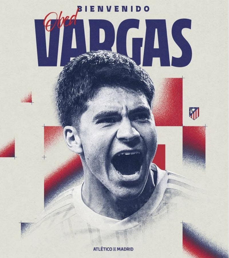 ¡FICHA ATLÉTICO DE MADRID AL MEXICANO OBED VARGAS!