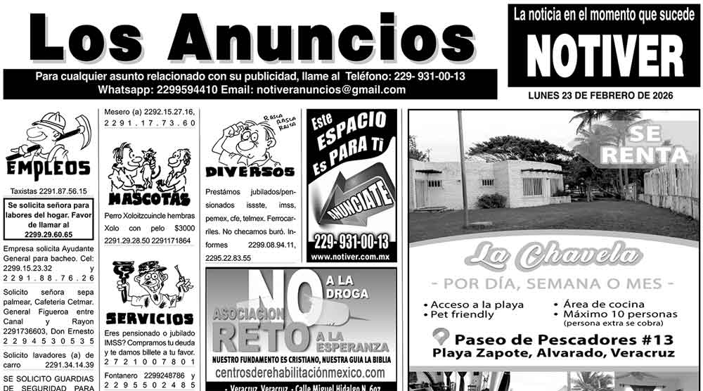 ...LOS ANUNCIOS, AVISOS Y DEMÁS! - LUNES, 23 DE FEBRERO 2026