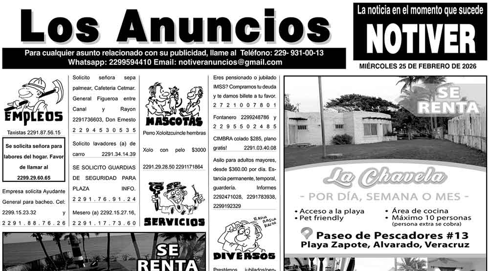 ...LOS ANUNCIOS, AVISOS Y DEMÁS! - MIÉRCOLES, 25 DE FEBRERO 2026