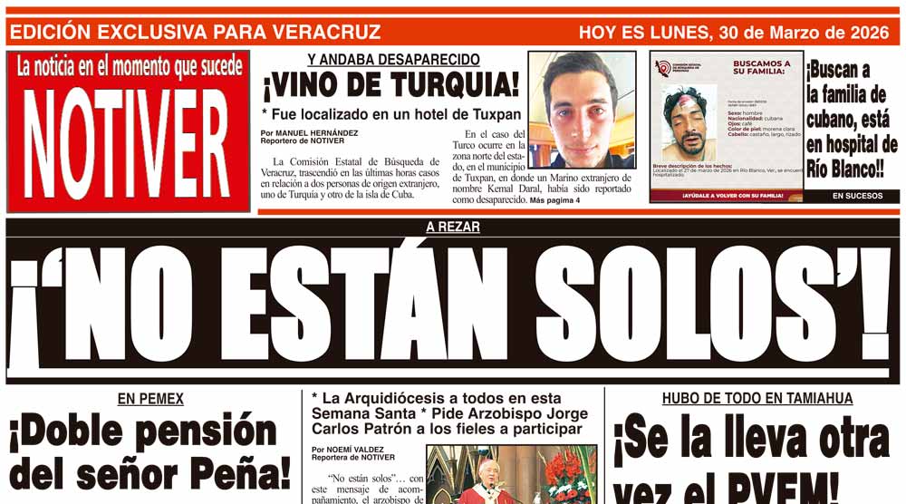 LA PORTADA - LUNES 30 DE MARZO 2026