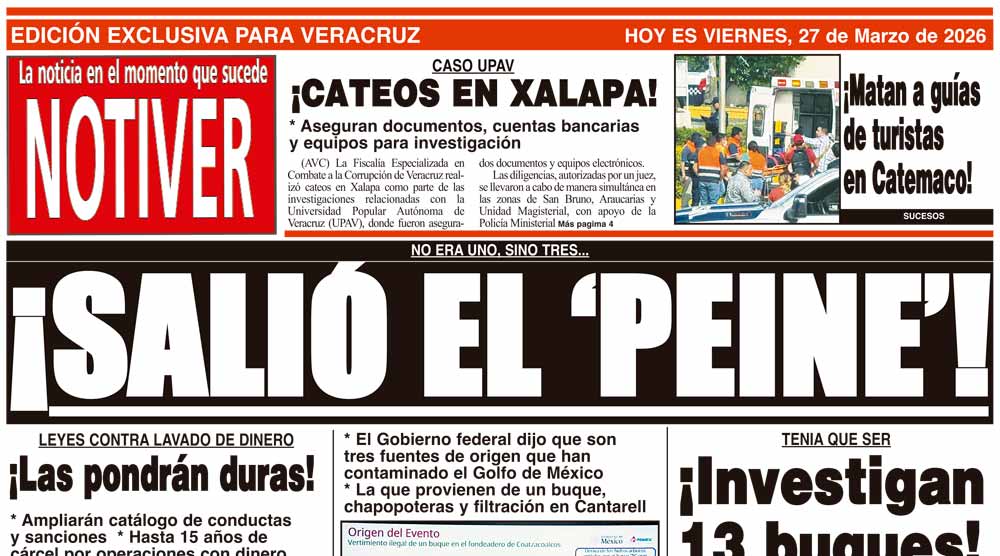 LA PORTADA - VIERNES 27 DE MARZO 2026