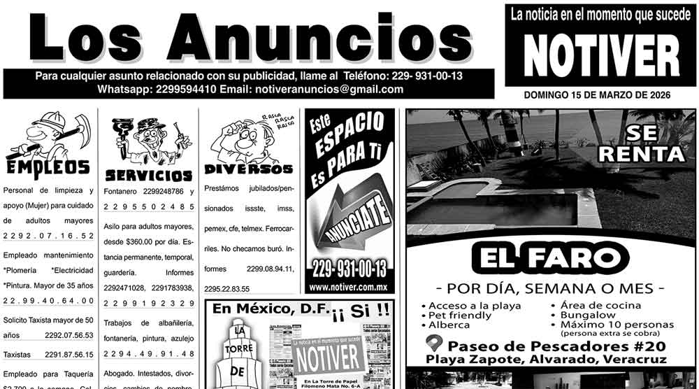 ...LOS ANUNCIOS, AVISOS Y DEMÁS! - DOMINGO, 15 DE MARZO 2026