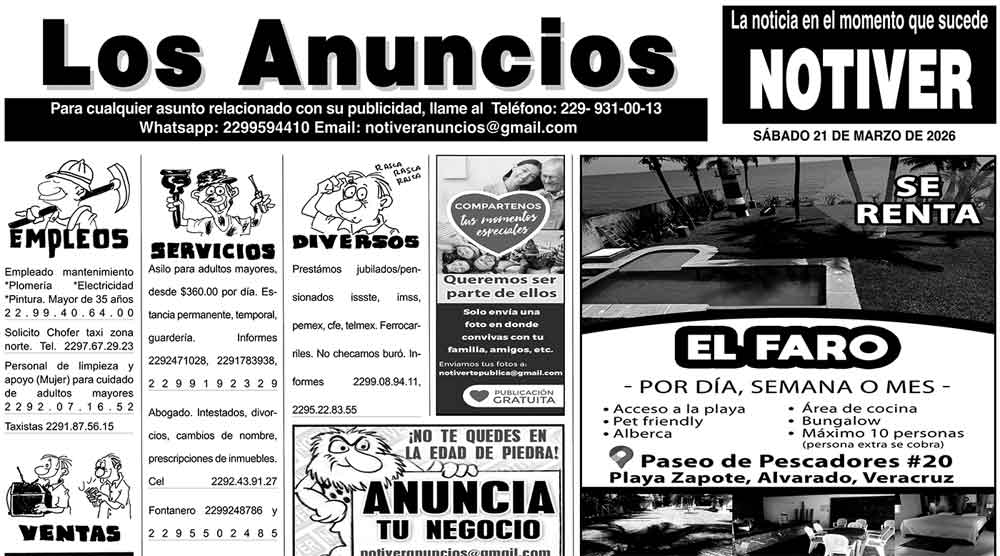 ...LOS ANUNCIOS, AVISOS Y DEMÁS! - SÁBADO, 21 DE MARZO 2026