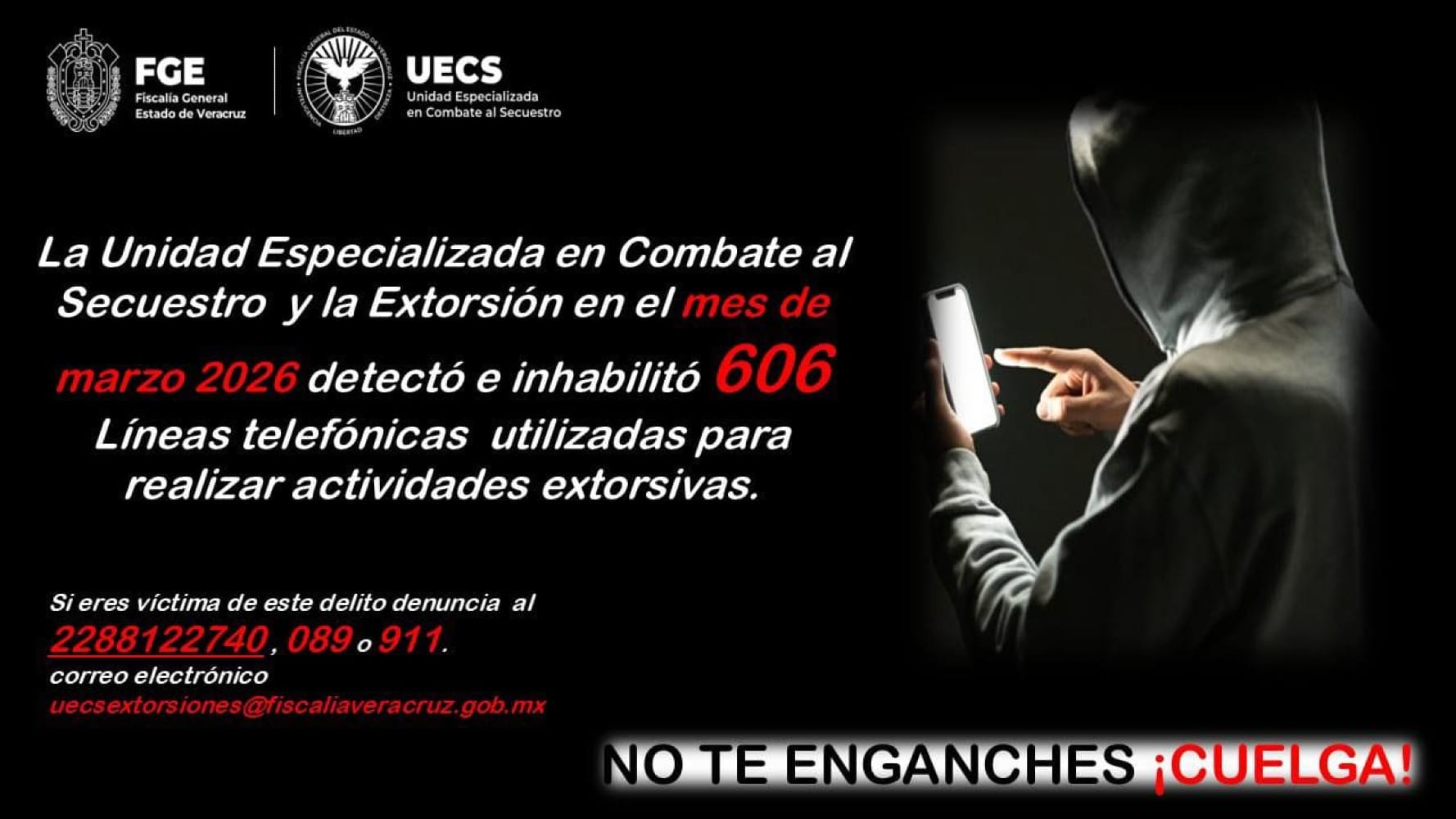¡INHABILITÓ 606 LÍNEAS TELEFÓNICAS USADAS PARA EXTORSIÓN!