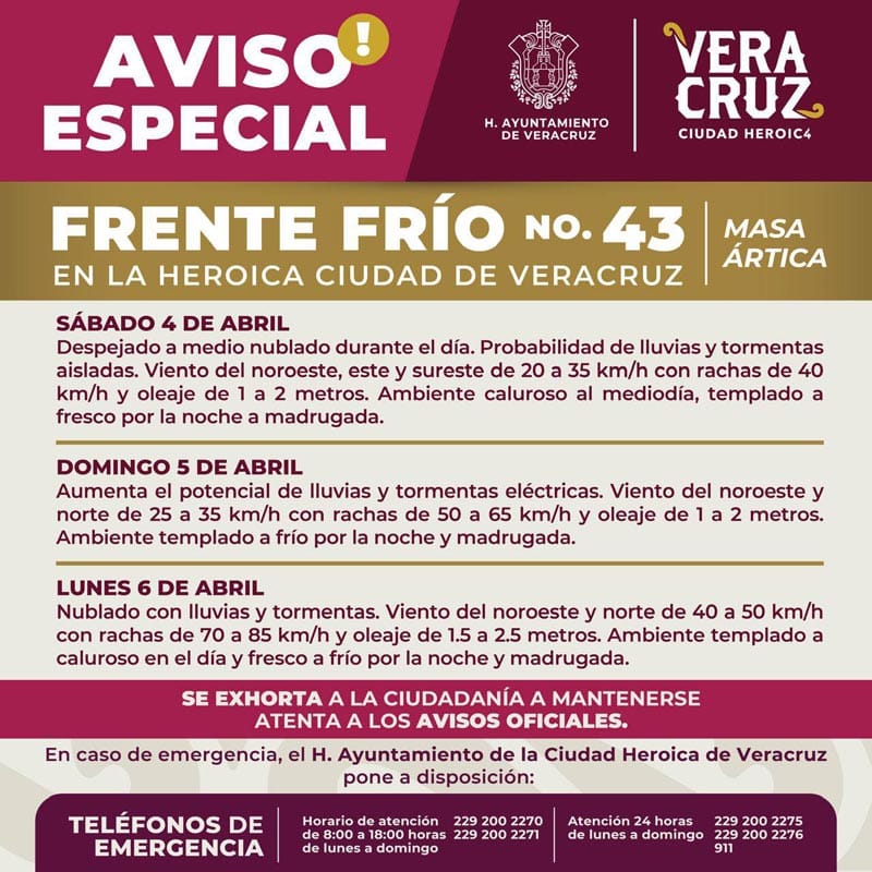 ¡CON TODO Y NORTE! - AHI VIENE EL FRENTE FRÍO