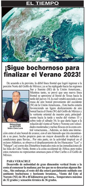 ¡SIGUE BOCHORNOSO PARA FINALIZAR EL VERANO 2023!