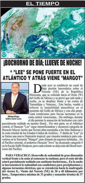 ¡BOCHORNO DE DÍA; LLUEVE DE NOCHE!