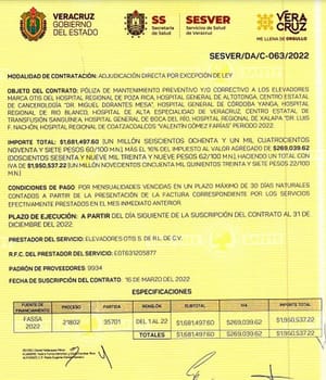 ¡LOS DENUNCIAN Y HASTA APAPACHAN! - *Sin Licitar y con Facilidades, por Transferencia Electrónica Salieron Millones para que Otis Reparara los Elevadores