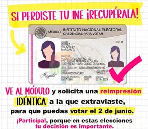 ¡PONEN FECHA A REIMPRESIÓN DE CREDENCIAL PARA VOTAR!
