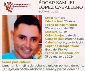 ¡EDGAR SAMUEL DESAPARECIÓ EN BOCA DEL RÍO!