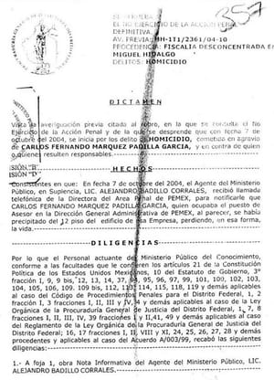 ¡PRESIDENCIA DIFUNDE DICTAMEN SIN TESTAR DE MÁRQUEZ PADILLA!