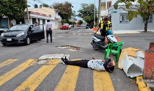 ¡POR ESQUIVAR BACHE ARROLLÓ A MOTOCICLISTA!