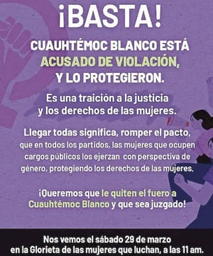 ¡MUJERES SE MOVILIZAN CONTRA IMPUNIDAD DE CUAUHTÉMOC BLANCO!