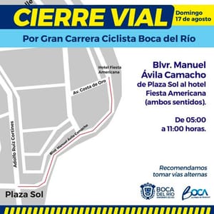 ¡SE CORRE LA TOUR DE VERACRUZ Y BOCA! - *Cierran el bulevar Manuel Ávila Camacho de ida y vuelta.