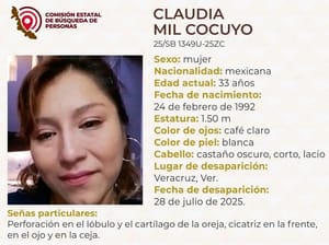 ¡DESAPARECIÓ CLAUDIA DE 33 AÑOS!
