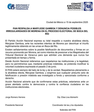 ¡TRUENA EL PAN NACIONAL! - *Respalda a Maryjose, intento de fraude en elección de Boca del Río