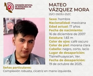 ¡MATEO DE 17 AÑOS DESAPARECIÓ EN TLALNELHUAYOCAN!