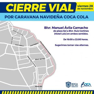 ¡CIERRA VIAL EN BOCA DEL RÍO! - *Por la Caravana Navideña