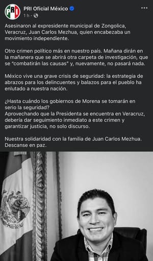 ¡EXIGE PRI UN “PLAN VERACRUZ” INMEDIATO! - *Tras el asesinato de Juan Carlos Mezhua