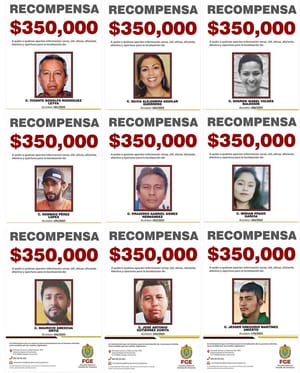 ¡RECOMPENSA DE 350 MIL PESOS PARA LOCALIZAR A 9 DESAPARECIDOS!