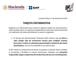 ¡NO CONGELARÁ CUENTAS! - ACLARA EL SAT