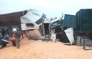 ¡RAPIÑEROS ROBAN CARGA DE MAÍZ POR CARAMBOLAZO EN COTAXTLA!