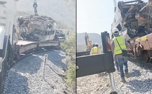 ¡REALIZAN LEVANTAMIENTO DE RESTOS DEL TREN INTEROCEÁNICO EN OAXACA! - PARTES SON ENVIADAS A VERACRUZ
