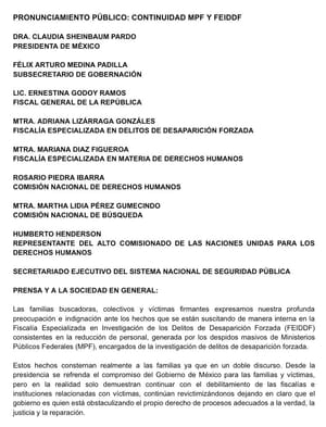 ¡CARTEAN A CLAUDIA! - COLECTIVOS DE DESAPARECIDOS