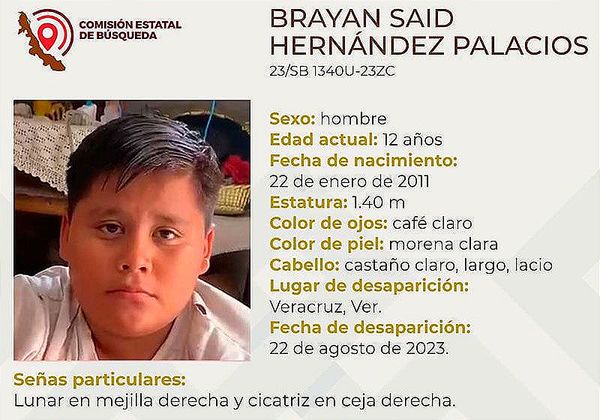 ¡BRAYAN SAID DE 12 AÑOS DESAPARECIÓ EN VERACRUZ!