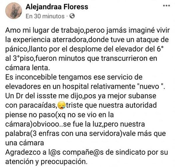 ¡ENFERMERA DE TORRE PEDIÁTRICA PIDE LES DEN PARACAÍDAS!