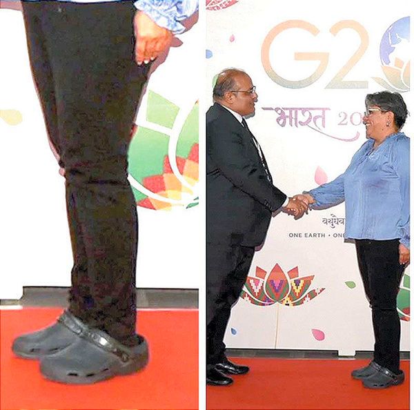¿EN CROCS? ASÍ ASISTIÓ RAQUEL BUENROSTRO AL G20; LE LLUEVEN CRÍTICAS!