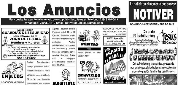 ...LOS ANUNCIOS, AVISOS Y DEMÁS! - DOMINGO, 24 DE SEPTIEMBRE 2023