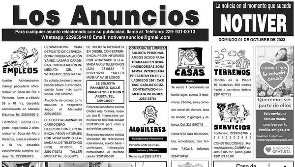 ...LOS ANUNCIOS, AVISOS Y DEMÁS! - DOMINGO, 1 DE OCTUBRE 2023