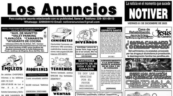 ...LOS ANUNCIOS, AVISOS Y DEMÁS! - VIERNES, 1 DE DICIEMBRE 2023