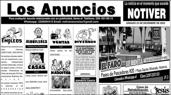 ...LOS ANUNCIOS, AVISOS Y DEMÁS! - SÁBADO, 23 DE DICIEMBRE 2023