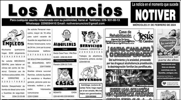 ...LOS ANUNCIOS, AVISOS Y DEMÁS! - MIÉRCOLES, 21 DE FEBRERO 2024