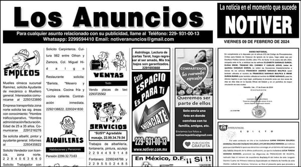 ...LOS ANUNCIOS, AVISOS Y DEMÁS! - VIERNES, 9 DE FEBRERO 2024